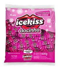 Bala Ice Kiss chicle docinho tuti fruti 600g